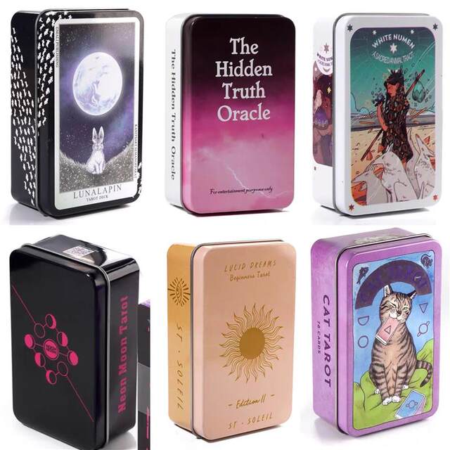 White Rabbit Oracle New iron box cute rabbit tower card Luo hidden truth oracle card white ...