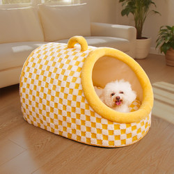 Dog House for All Seasons, Semi-Enclosed Dog Bed, Warm in Winter, Cat Bed for Sleeping, Safe Pet Sleeping Nest