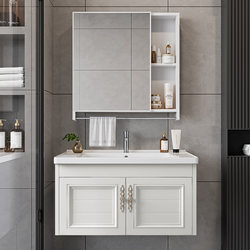 Bathroom Cabinet Combination Washbasin Small Apartment Ceramic Integrated Basin Washbasin Basin Bathroom Washbasin Mirror Cabinet
