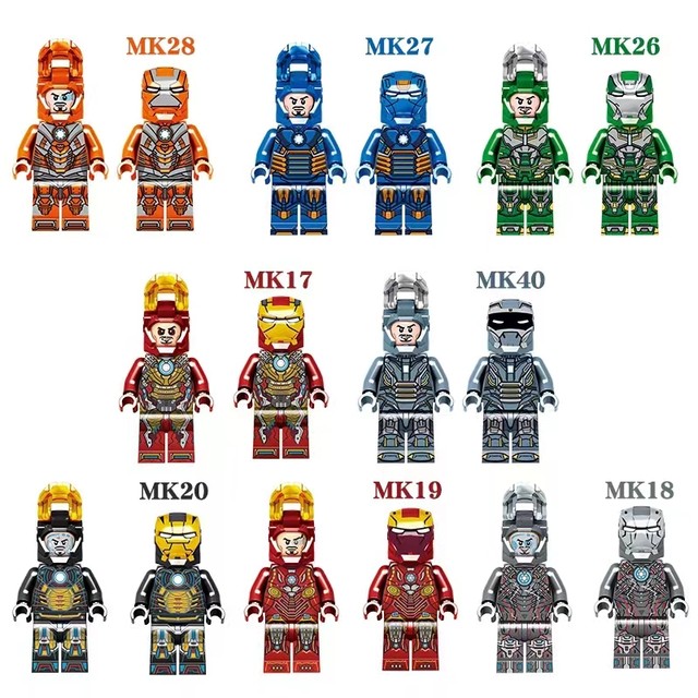 Marvel Compatible LEGO Avengers 4 Iron Man MK28 Super Hero 19 Figures ...