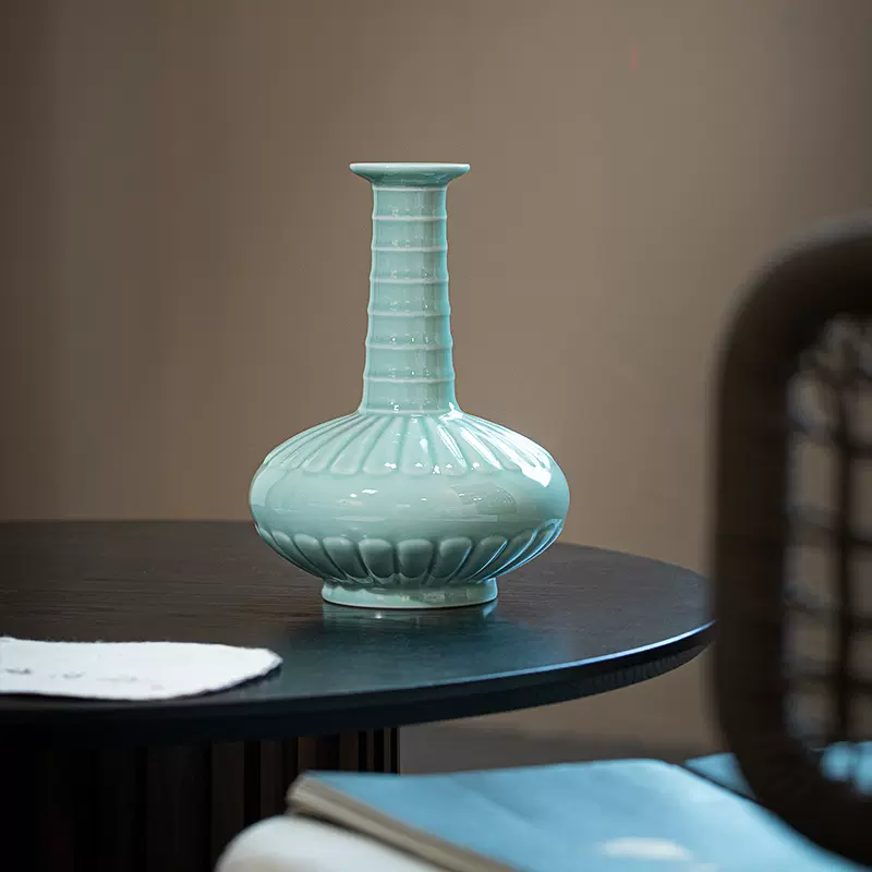 晓景堂景德镇陶瓷手绘青花瓷花瓶宋画山水溪山秋霁图梅瓶摆件瓷器