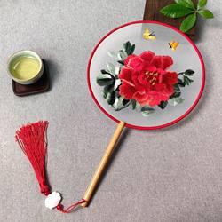 Double-Sided Embroidered Traditional Chinese Fan, Chinese-Style Embroidery Fan, Hanfu-Specific Suzhou Embroidery Fan, Dance Fan, Versatile