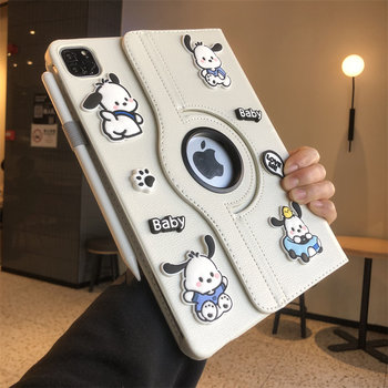 Pache Dog three -dimensional doll 360 rotating leather case is suitable for iPad10 generation 10.9 -inch protective cover 10.2 -inch 9.7 Apple Air45 flat shell PRO11 cartoon A2602 anti -drop 789 generation mini
