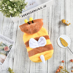 Pet Cat Autumn and Winter Clothes, Autumn and Winter Flannel Warm Winter Clothing, Little Bee Transformation Outfit, Medium and Large Dog Coat