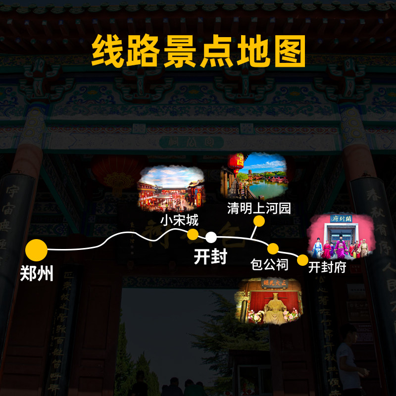 郑州出发河南旅游开封一日游郑州旅游开封旅游开封府清明上河园H