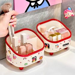 Desktop Storage Box Multi-Functional Cosmetics Lipstick Six-Compartment Storage Rack Dormitory Office Desk Stationery Pen Holder