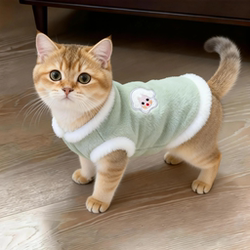 Cat Clothes Autumn and Winter Warm Vest Gold and Silver Gradient Short-Legged Orange Cat Sweatshirt Pet Dog Pocket Bear Fleece Jacket