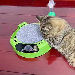Cat Toy Mouse-Catching Cat Turntable Self-Entertainment Boredom-Relief Cat Teaser Tool Kitten Cat Toy Cat Teaser Stick Cat Supplies Collection