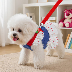 Pet Harness Dog and Cat Clothes Cute Leash Dress Summer Thin Style for Small and Medium-Sized Dogs Bichon Frise Pomeranian Spring and Summer Wear