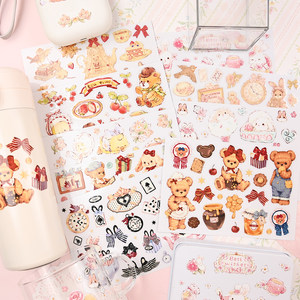 
Girls' original UV crystal transfer sticker waterproof scratch-resistant wear-resistant daily necessities kettle glass cup cute decoration