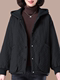 Mom autumn and winter hooded loose cotton jacket 2025 new middle-aged women's velvet jacket casual thickened cotton jacket
