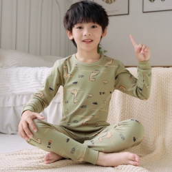 Boys' cotton pajamas set spring and autumn thin style