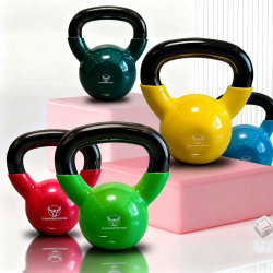 Competitive Kettlebells, Plastic-Coated, All-Steel, for Women's Home Use, Hip Training, Squats, Cast Iron Dumbbells, Men's Fitness Equipment, Sports Kettlebells