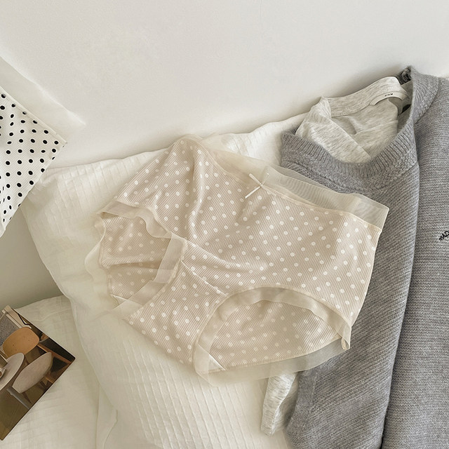 Seamless edges with small fresh polka dots! 80S microfiber stretch rib ...