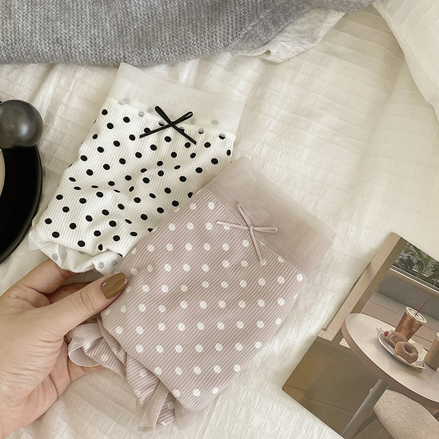 Seamless edges with small fresh polka dots! 80S microfiber stretch rib ...