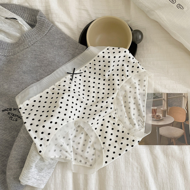 Seamless edges with small fresh polka dots! 80S microfiber stretch rib ...