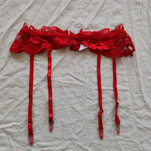 
D43-30 Women's Red Export European and American Foreign Single Sexy Lace Garter Socks Clip