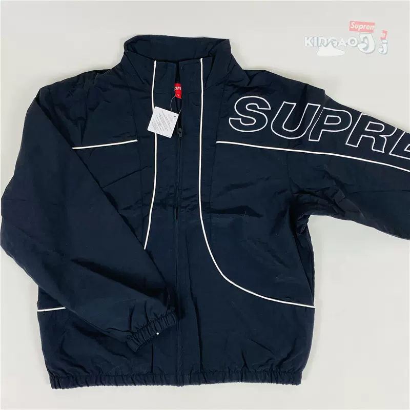 现货Supreme 20FW Piping Track Jacket 镶边麒麟臂校服夹克外套-Taobao 
