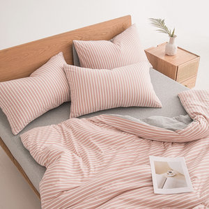 Class A baby -grade MUJI knitted cotton four -piece all -cotton cotton soft single sheet sheet three -piece sheet three -piece
