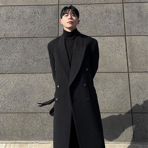 British wind coat men's winter thickened medium -long autumn and winter hair coat winter Korean high -level woolen woolen coat