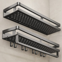 Bathroom Shelf, No-Drill Wall-Mounted, for Toilet, Washbasin, Wall, Shower Gel Storage Rack, Gray