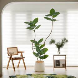 Artificial Green Plant Black Rubber Tree Indoor Living Room Large Potted Plant High-End Light Luxury Simulated Fake Tree Plant Decoration