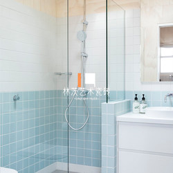 Simple Style Light Blue Plaid Mosaic Tiles Kitchen Bathroom Cafe Restaurant Bar Background Wall Tiles