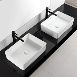 Nordic Style Countertop Basin Square Household Bathroom Ceramic Washbasin Single Basin Wash Basin White