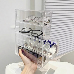 
Glasses storage box acrylic multi-grid sunglasses display rack box drawer type sunglasses dustproof high-transparency display rack