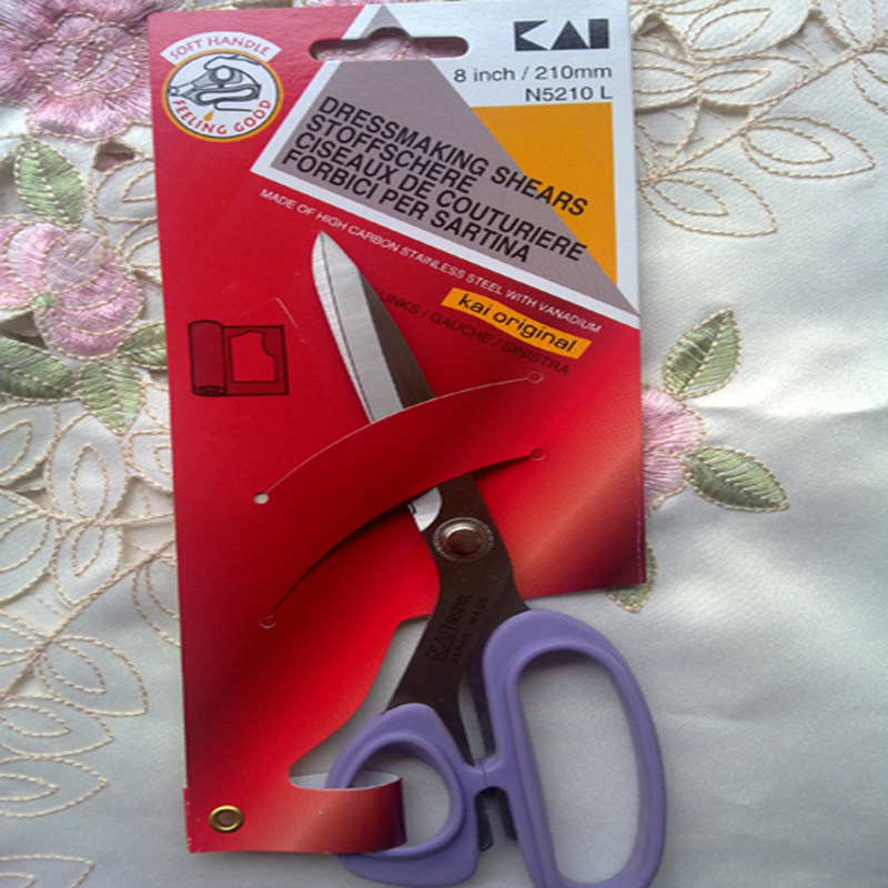 일본 KAI 왼손 가위 원단 샘플 가위 | 8인치 재단용 가위 왼손 가위 -