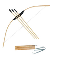 Children's Bamboo Bow And Arrow Set - Kindergarten Warrior Costume Props
