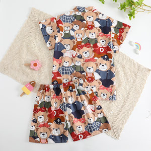 
Children's sweat steaming clothes pure cotton boy and girl baby cute cartoon medium-sized children's bathing clothes home clothes rabbit sauna massage