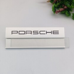 Porsche 4S Store Employee Nameplate Insertable Paper, Replaceable Aluminum Badge, Name Tag, Porsche Car Logo, Lapel Pin