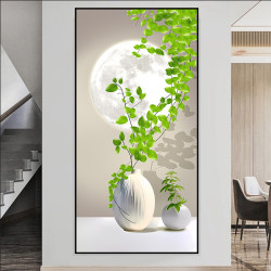 Self-Adhesive Decorative Painting for the Entrance, Fresh and Simple Style, Suitable for Corridors, Hallways, Living Rooms, and the Area Directly Opposite the Door, 3D Stereo Wall Art Wallpaper