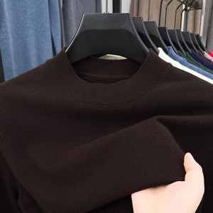 New autumn and winter thickened cardigan for men's half turtleneck knitted base sweater for men's winter cashmere sweater for men
