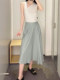 Minimalist cos style gray green asymmetric slim commuting mid-length skirt 24 summer new women's clothing commuting