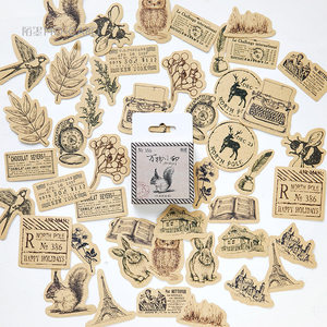 
Retro all things seal kraft paper handbook stickers animal building decoration photo album diy growth manual stickers