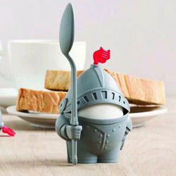 Fan Home Breakfast Egg Holder Warrior Egg Cup with Spoon Creative Knight Egg Holder Plastic Children's Tableware