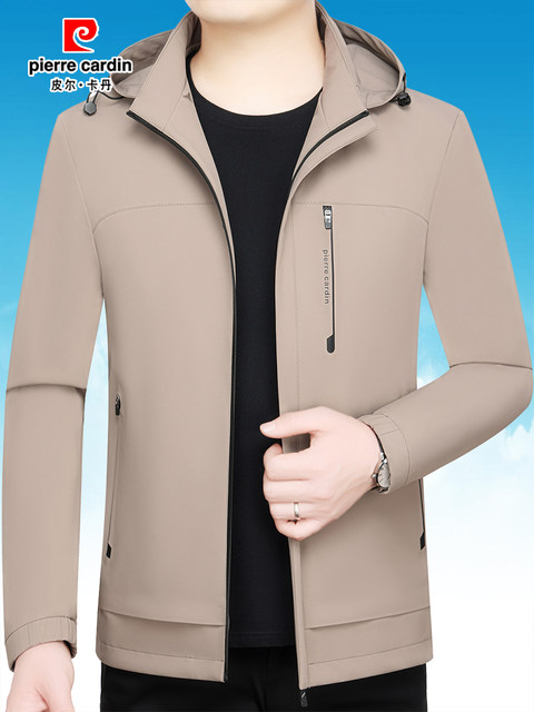Pierre Cardin Men jacket Spring and Autumn Hooded New arrival Milk Ice ...
