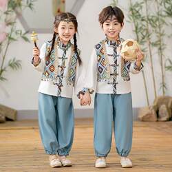 Children's Ethnic Minority Clothing from Guangxi, March 3Rd Zhuang and Dai Ethnic Minority Exotic Style Hanfu and Tang Suit for Boys and Girls, Spring and Autumn