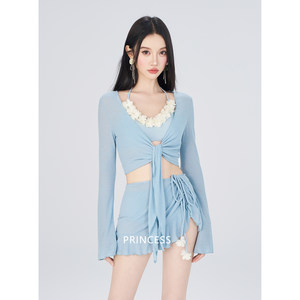 
Princess on the run, high-end, beautiful and sexy 2026 new split bikini, hot spring pure desire swimsuit for women