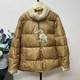 Winter warm national style grandma down jacket thickened coat top middle-aged and elderly mothers fur collar loose plus size women