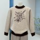 Winter new mother's clothing plus velvet thickened sweater sweater for middle-aged and elderly round neck pullover loose embroidered top for women