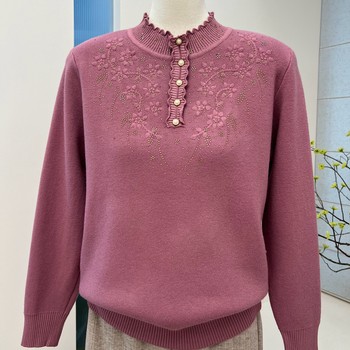 
Winter grandma half turtleneck plus velvet thickened sweater