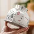 Tác phẩm của Thạc sĩ Xu Yunyong Baoqing Tea Cang màu gốc khắc thiếc rồng thiếc có thể làm bằng tay nguyên chất thiếc kín hộp trà hũ đựng trà bằng sứ 