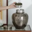 Banxilong Tín Có Thể Lớn Retro Thiếc Nguyên Chất Trà Có Thể Kín Bảo Quản Trà Có Thể Handmade Tinware Hele Danran Canghai hũ gốm đựng trà 