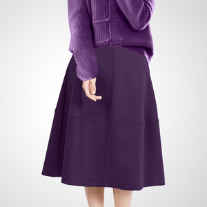 
French Hepburn Style Simple Umbrella Skirt High Waist Slim A Line Commuting Elegant High Solid Color Mid-length Skirt for Women