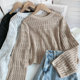 Fashion versatile gentle wind thin long -sleeved hollow sweater sunshine shirt shirt shirt 2023 new models in summer 2023