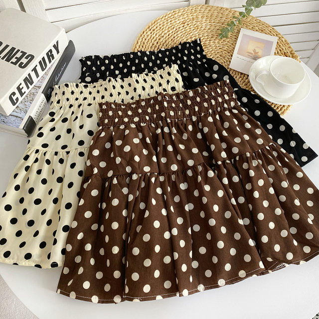 Sweet and small fresh floral ruffled skirts Summer new high -waisted versatile A -line light skirt female
