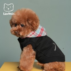 Original Korean-Style Trendy Hooded Sweatshirt for Pets, Autumn and Winter Warm Clothing Set for Bichon Frise